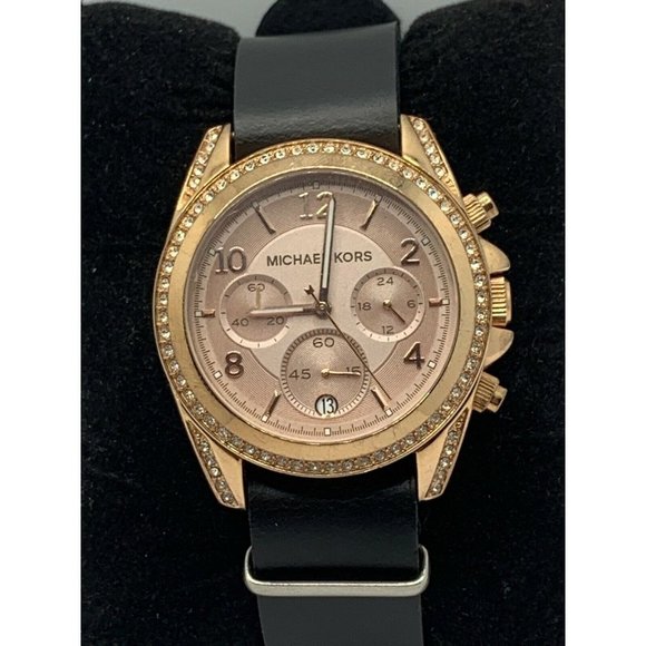 Michael Kors MK5943 Women Black Leather Analog Ros main image 7